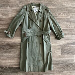 Burberry Monogram Logo Nova Check Long Trench Coat Iridescent